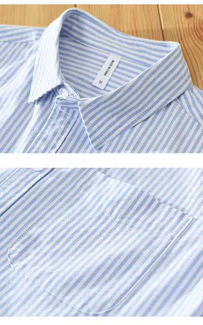 Camisa Casual Manga Larga a Rayas Verticales Estilo Japonés para Hombre - Image 13