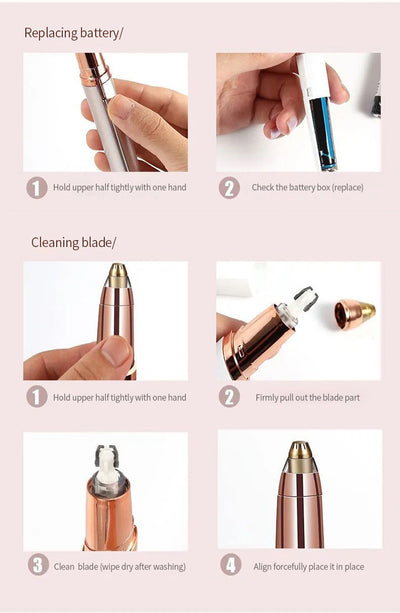 Depiladora Eléctrica 2 en 1 para Cejas y Vello Facial - Recargable USB, Impermeable y Portátil - Image 27