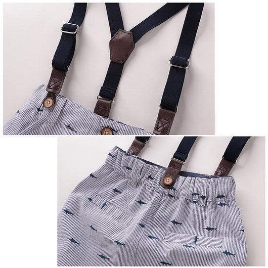 Traje Corto Británico para Bebé Niño - Overol Elegante de Verano - Image 9