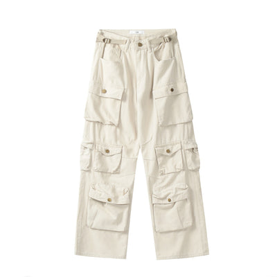 Pantalones Cargo con Bolsillos Tridimensionales y Múltiples Compartimentos