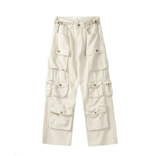 Pantalones Cargo con Bolsillos Tridimensionales y Múltiples Compartimentos