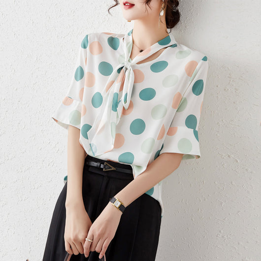 Blusa Chifón Manga Trompeta Talla Grande para Mujer - Image 7