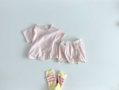 Pijama Infantil de Rayas Transpirable - Shorts y Camiseta de Manga Corta - Image 22