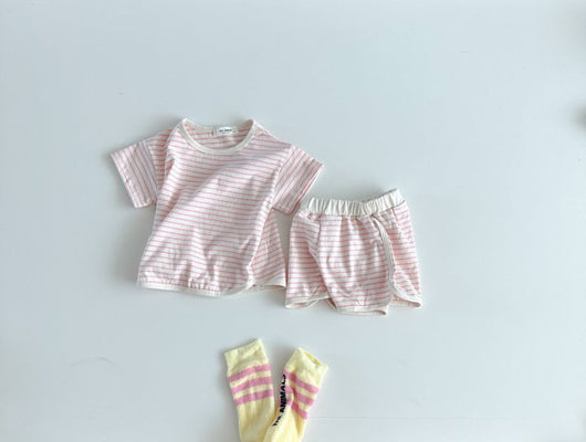 Pijama Infantil de Rayas Transpirable - Shorts y Camiseta de Manga Corta - Image 22