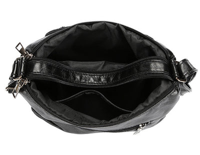 Bolso Bandolera de Cuero PU con Múltiples Compartimentos - Gran Capacidad - Image 11