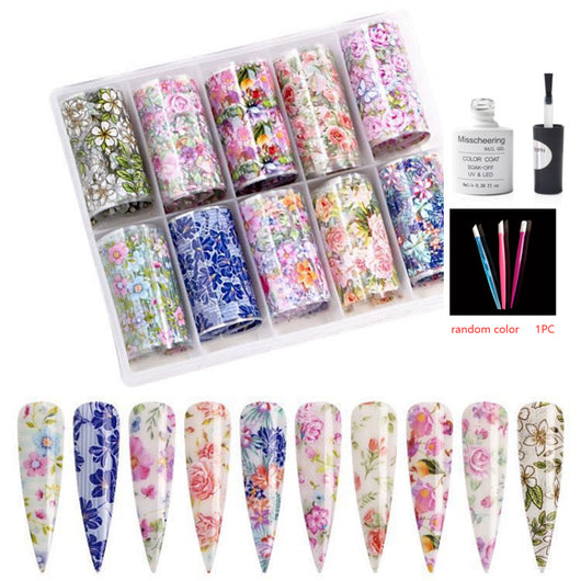 Set de 12 Láminas Decorativas para Uñas - Transferencias Nail Art - Image 27