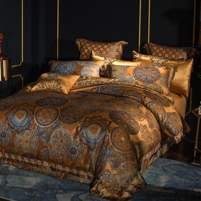 Juego de Cama Lujo Villa Europeo Bordado de 4 Piezas - Image 6