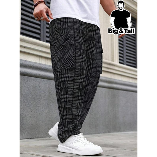 Pantalón de Talla Grande para Hombre con Estampado Escocés y Cintura Ajustable - Image 7