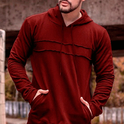 Sudadera con Capucha de Manga Larga y Ribetes en Contraste - Image 2
