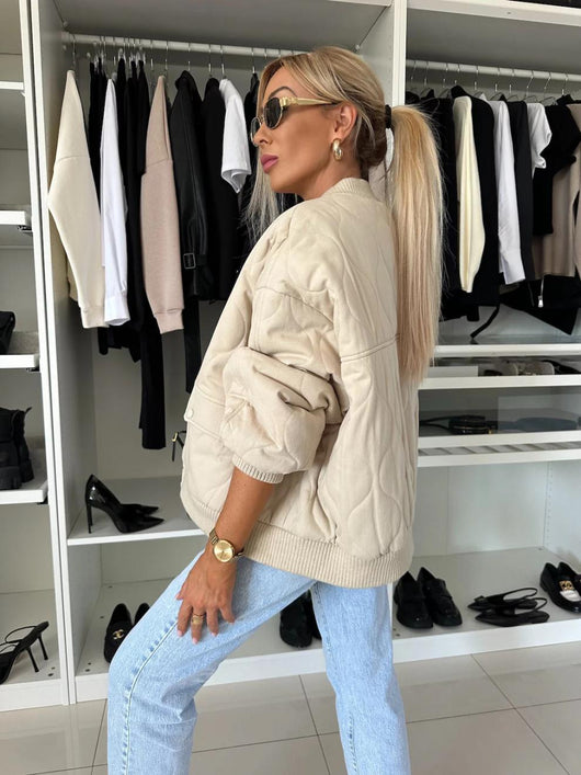Abrigo Acolchado para Mujer con Cierre de Hebilla - Elegancia Casual en Tono Sólido - Image 9