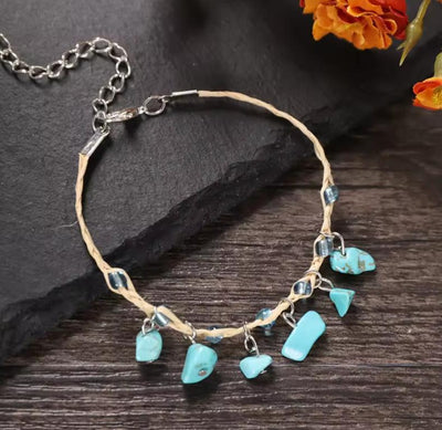 Pulsera Tejida en Rafia con Piedra Natural - Image 25