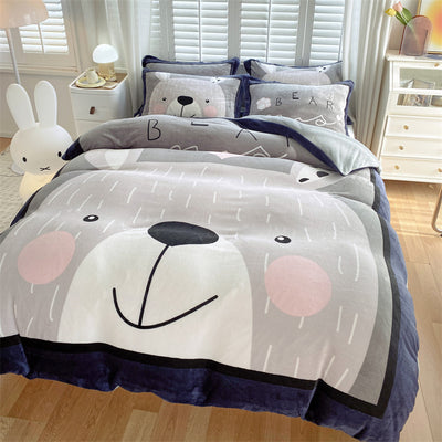 Juego de Cama Infantil de Terciopelo Suave con Diseño de Caricaturas - Image 4