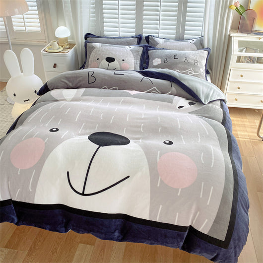Juego de Cama Infantil de Terciopelo Suave con Diseño de Caricaturas - Image 4