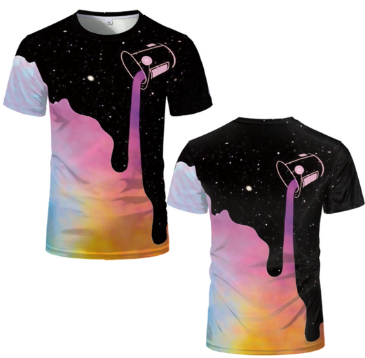 Camiseta Estampada Pour Drink Art 3D