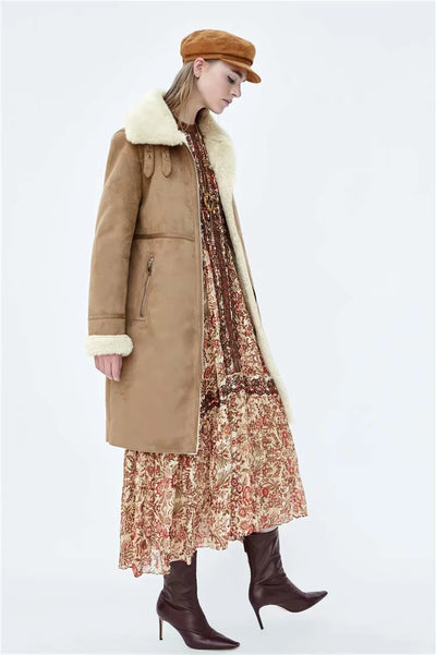 Abrigo Largo de Algodón Casual Estilo Europeo para Mujer - Image 8