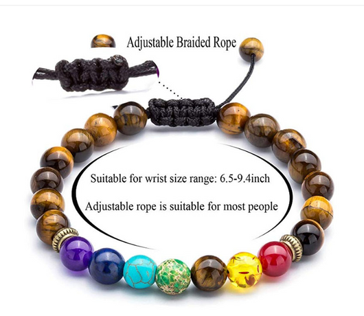Pulsera Energética Seven Vein con Lapislázuli y Ojo de Tigre Tejida - Image 9
