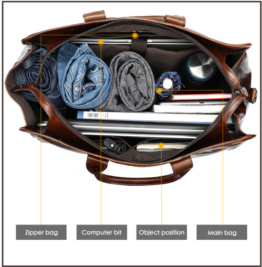 Bolso de Viaje Retro en Cuero Genuino con Gran Capacidad - Image 18