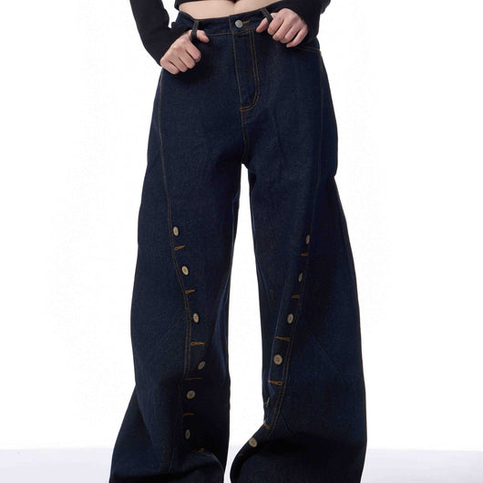 Pantalón Denim con Ojales Reforzados Multi-fila
