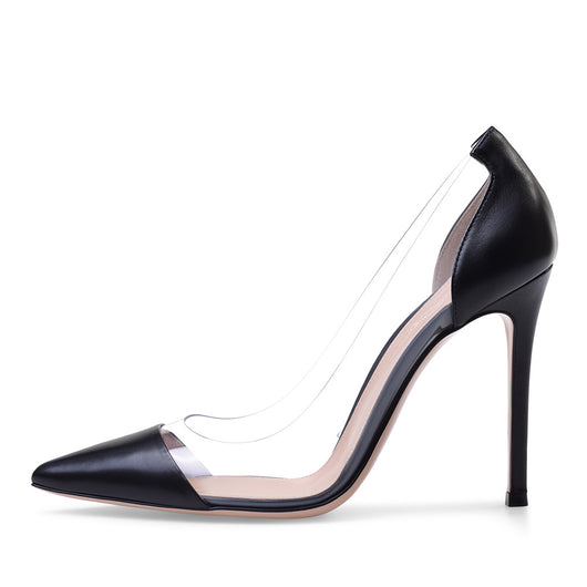Zapatos de Tacón Alto Puntiagudo con Detalles en PVC - Image 13