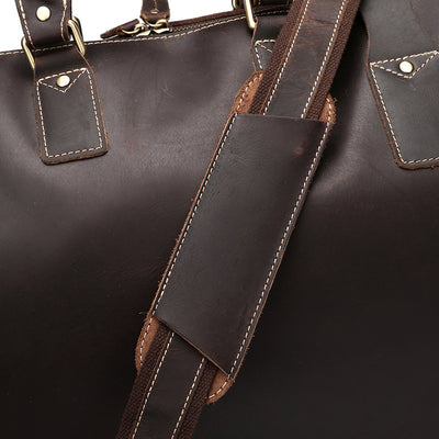 Bolsa de Viaje de Cuero Auténtico para Hombre, Maletín de Gran Capacidad Estilo Vintage - Image 4