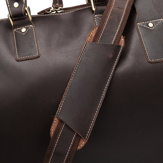 Bolsa de Viaje de Cuero Auténtico para Hombre, Maletín de Gran Capacidad Estilo Vintage - Image 4