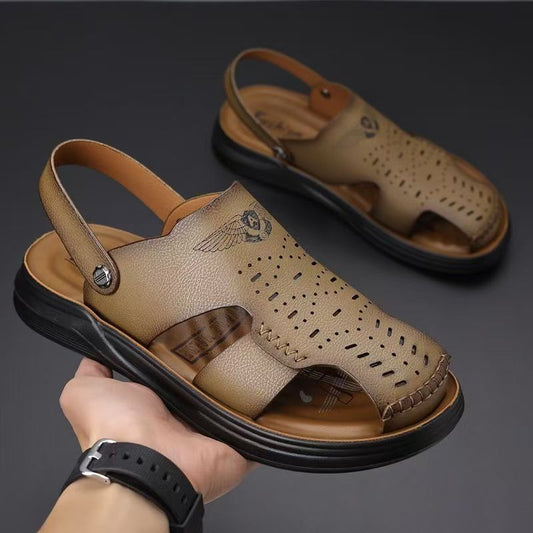 Sandalias de Cuero Genuino - Comodidad Total para Conducir y Actividades Exteriores