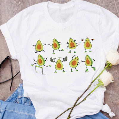 Camiseta Unisex Estampado Aguacate - Diseño Creativo Verano Holgada - Image 25