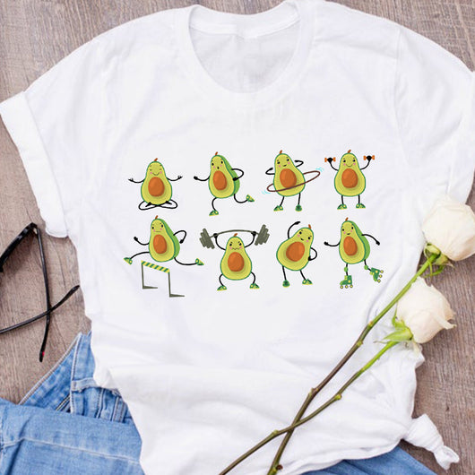 Camiseta Unisex Estampado Aguacate - Diseño Creativo Verano Holgada - Image 25