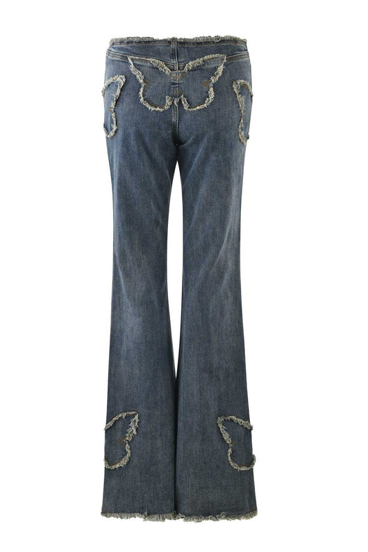 Jeans Slim Fit Retro con Bordado de Mariposas para Mujer - Image 10