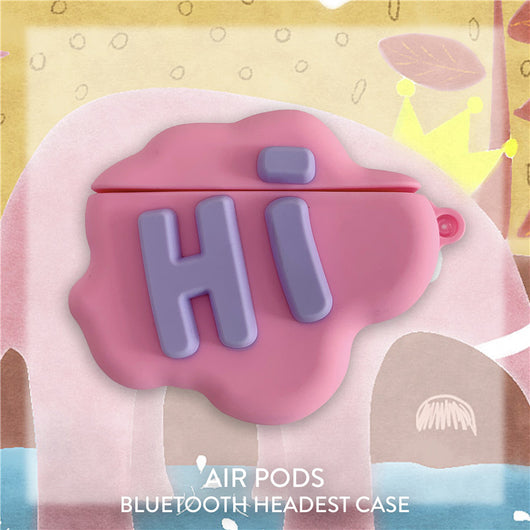 Funda AirPods 2 de Silicona Suave - Diseño 3D Cloud Letter HI BYE - Image 11