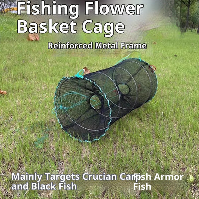 Canasta Plegable para Pesca de Primavera con Jaula Tortuga