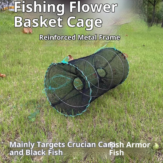 Canasta Plegable para Pesca de Primavera con Jaula Tortuga