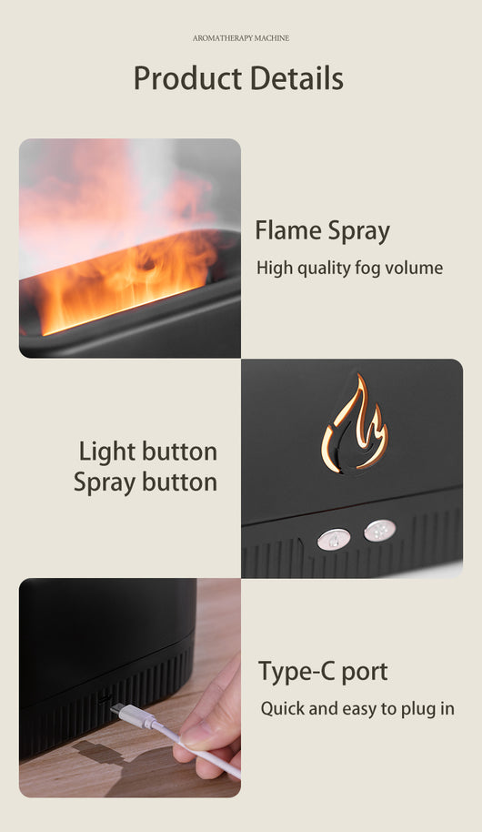 Difusor de Aroma con Efecto Llama - Humidificador Silencioso para el Hogar - Image 23
