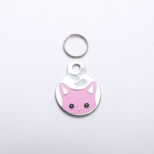 Collar Decorativo para Mascota con Diseño Gato y Pez - Colgante Adorable