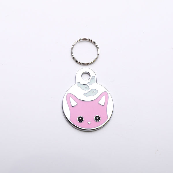 Collar Decorativo para Mascota con Diseño Gato y Pez - Colgante Adorable