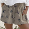 Shorts Elásticos de Cintura Alta Estampados para Mujer