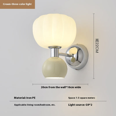 Lámpara de Pared Calabaza Crema para Dormitorio Principal - Image 8