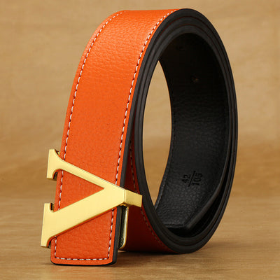Cinturón de Cuero para Hombre con Hebilla de Letras - Image 27