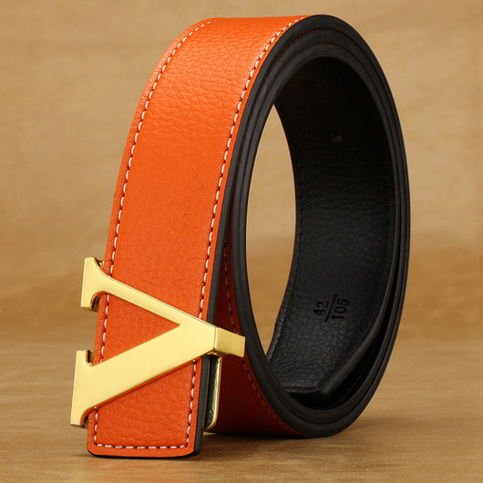 Cinturón de Cuero para Hombre con Hebilla de Letras - Image 27