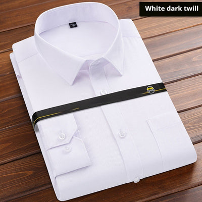 Camisa de Negocio Hombre Suelta sin Planchado - Color Sólido - Image 4