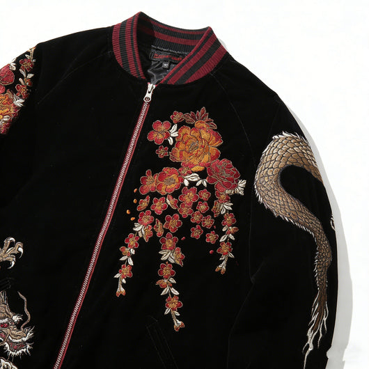 Chaqueta Beisbolera Hombre con Bordado de Dragones y Perla - Image 7
