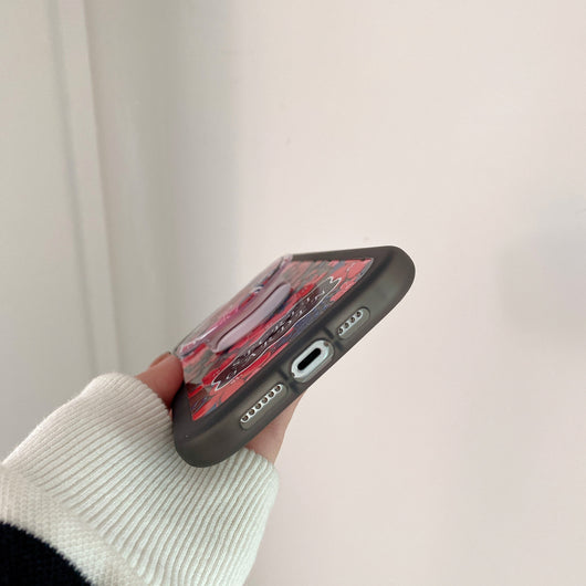 Funda para Teléfono con Diseño Floral Creativo Negro y Rojo - Image 7