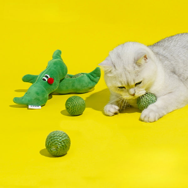 Juguetes Interactivos para Gatos - Pelotas de Sisal y Bastón Teaser