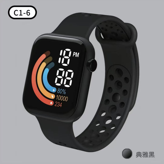 Reloj Digital Infantil Pantalla Rainbow LED Cuadrado - Image 6