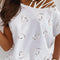 Camiseta Manga Corta Cuello Redondo Estampado Love Hombro Descubierto Mujer