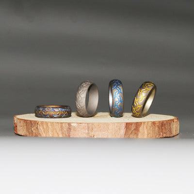 Anillo de Titanio con Patrón de Llanta para Hombre - Image 7