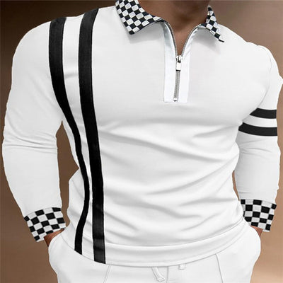Polo Manga Larga Rayas Cuello Solapa Slim Fit Hombre - Image 13