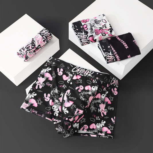 Calzoncillos Boxer Tipo Brief Negro y Rosa Transpirables con Protección Antibacteriana para Hombre