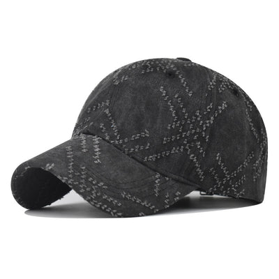 Gorra de Béisbol de Algodón Denim Lavado con Detalles Perforados - Image 9