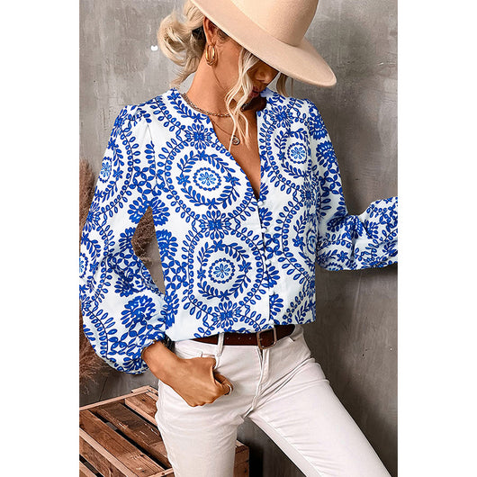 Camisa Estampada Ajustada de Manga Larga para Mujer - Diseño Europeo Versátil - Image 3